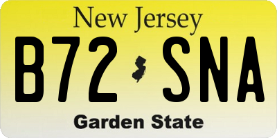 NJ license plate B72SNA