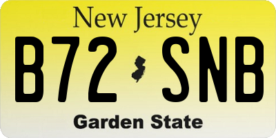 NJ license plate B72SNB