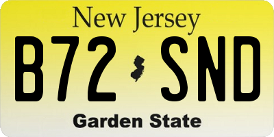 NJ license plate B72SND