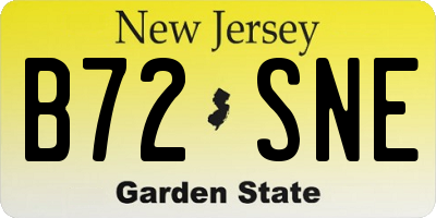 NJ license plate B72SNE