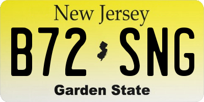 NJ license plate B72SNG