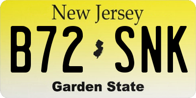 NJ license plate B72SNK