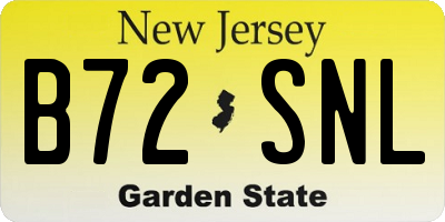 NJ license plate B72SNL