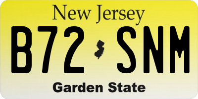 NJ license plate B72SNM