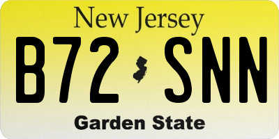 NJ license plate B72SNN