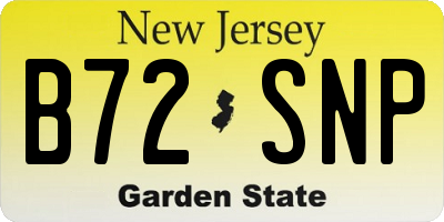 NJ license plate B72SNP