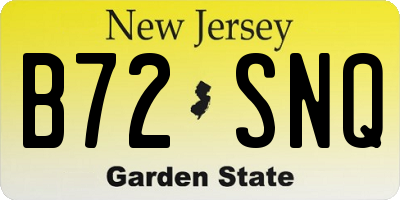 NJ license plate B72SNQ