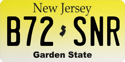 NJ license plate B72SNR