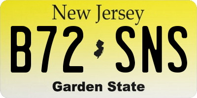 NJ license plate B72SNS