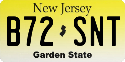 NJ license plate B72SNT