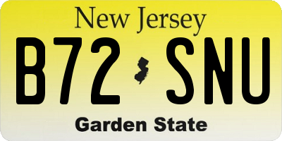 NJ license plate B72SNU