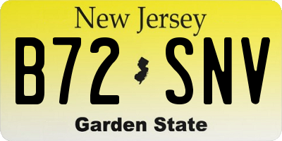 NJ license plate B72SNV