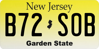 NJ license plate B72SOB