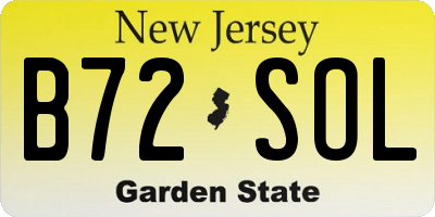 NJ license plate B72SOL