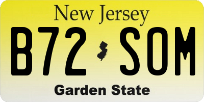 NJ license plate B72SOM