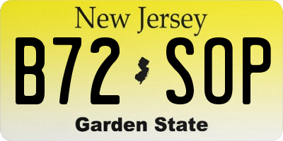NJ license plate B72SOP