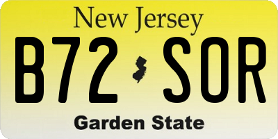 NJ license plate B72SOR