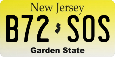 NJ license plate B72SOS