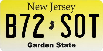 NJ license plate B72SOT