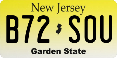 NJ license plate B72SOU