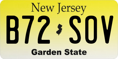 NJ license plate B72SOV