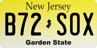 NJ license plate B72SOX