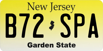 NJ license plate B72SPA