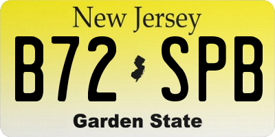NJ license plate B72SPB