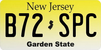 NJ license plate B72SPC