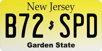 NJ license plate B72SPD