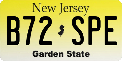 NJ license plate B72SPE