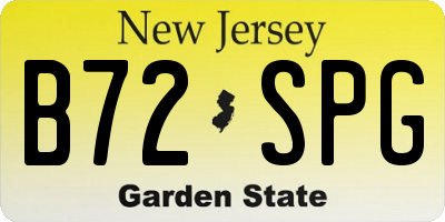 NJ license plate B72SPG