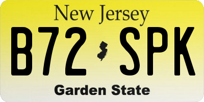 NJ license plate B72SPK
