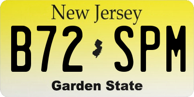 NJ license plate B72SPM