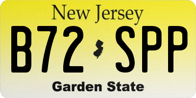 NJ license plate B72SPP