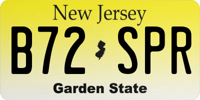 NJ license plate B72SPR