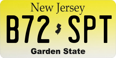NJ license plate B72SPT