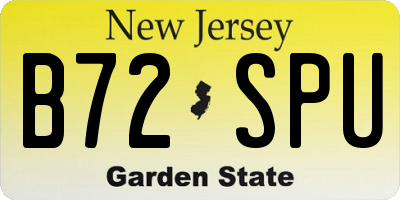 NJ license plate B72SPU