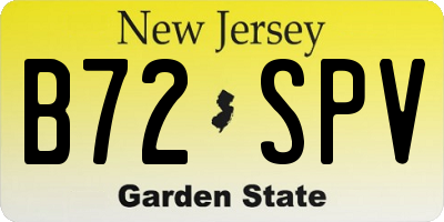NJ license plate B72SPV