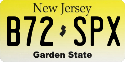 NJ license plate B72SPX