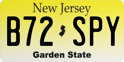 NJ license plate B72SPY