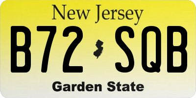 NJ license plate B72SQB