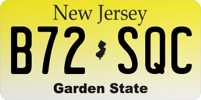 NJ license plate B72SQC
