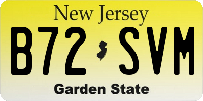 NJ license plate B72SVM