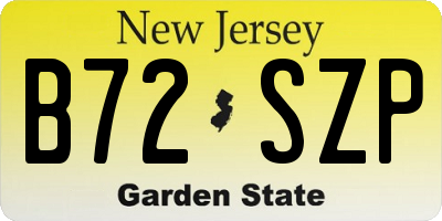 NJ license plate B72SZP