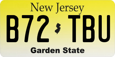 NJ license plate B72TBU