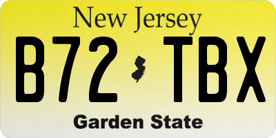 NJ license plate B72TBX