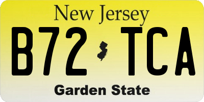 NJ license plate B72TCA