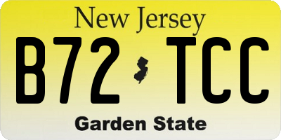 NJ license plate B72TCC