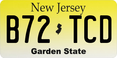 NJ license plate B72TCD